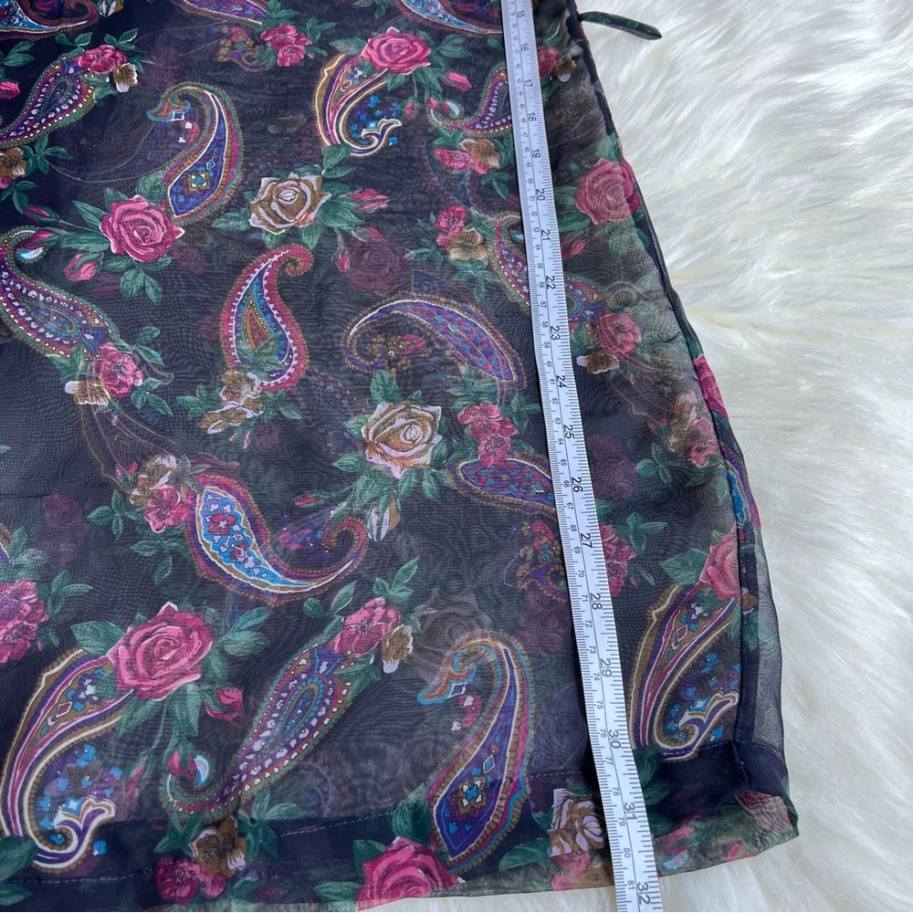 Vintage Victoria’s Secret Gold Label Robe Kimono Floral Paisley Blue Red OS Chic - Picture 11 of 16